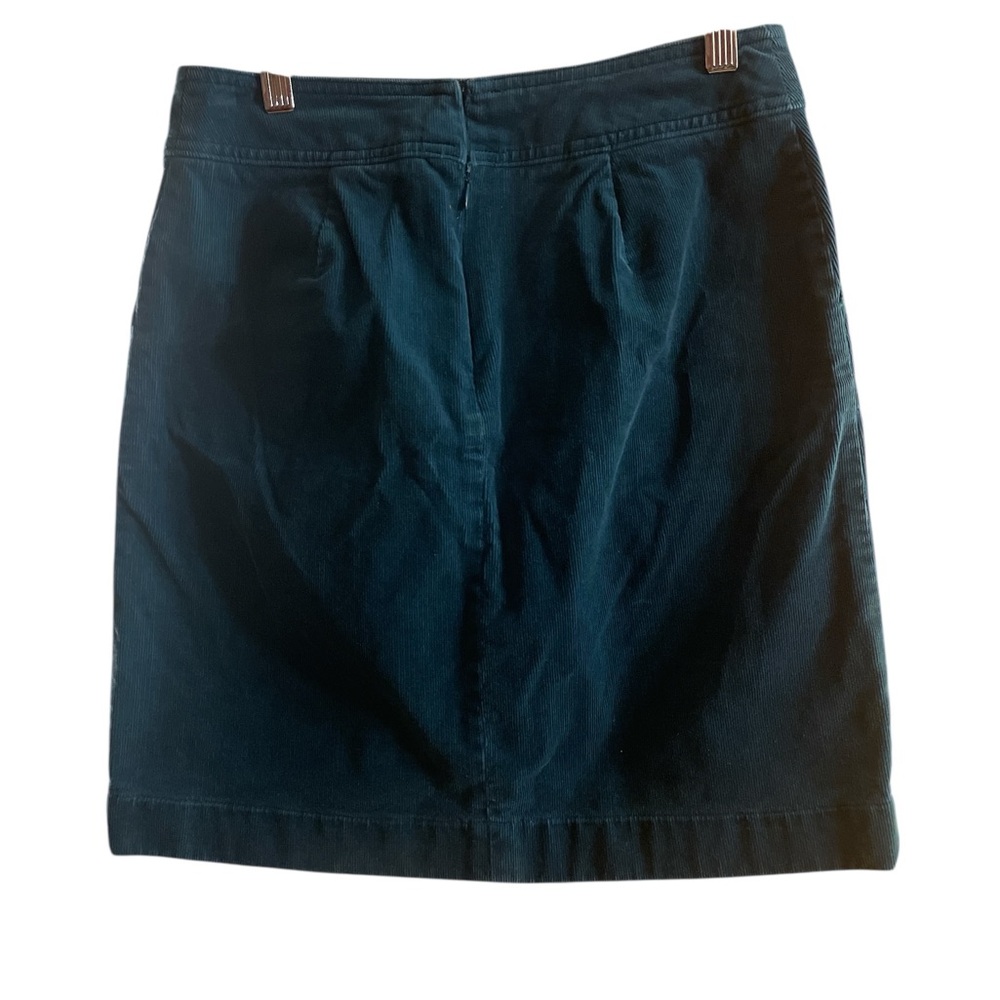 Talbots Petite Turquoise Corduroy Skirt 0P Pocketed Cotton Blend - Picture 4 of 7